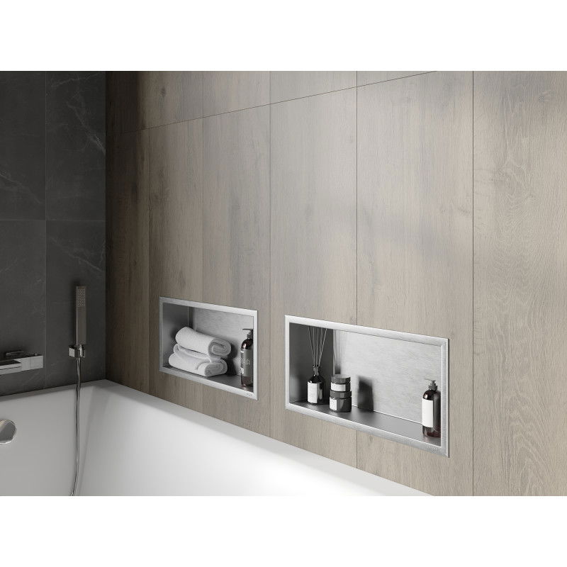 Mexen X-Wall-R вградена полица с лайсна 45 x 20 см, инокс - 1910452010