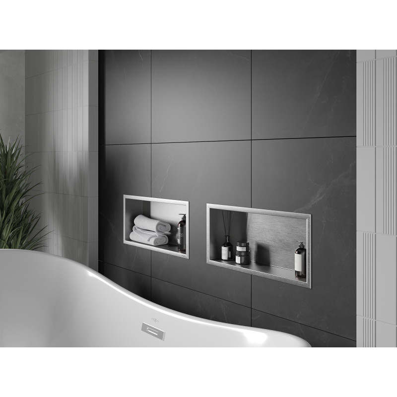 Mexen X-Wall-R вградена полица с фланец 45 x 20 см, инокс - 1910452010