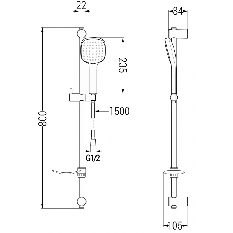 Mexen DF33 комплект за душ, хром - 785334582-00