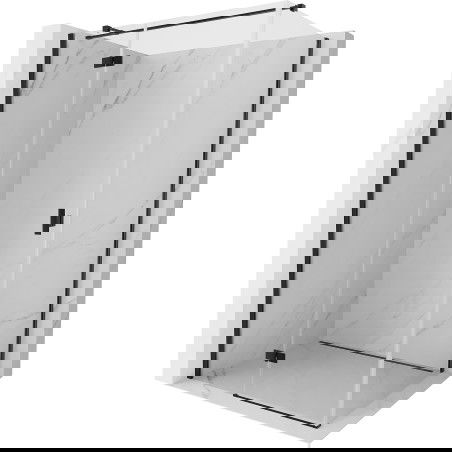 Mexen Mist-H T лява овална душ кабина 110 x 90 см, прозрачна, черна - 8A5T-110-090-70-00-L