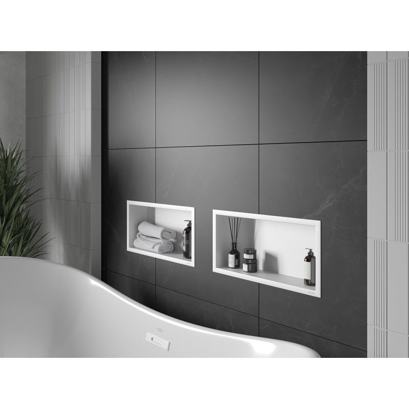 Mexen X-Wall-R нишова полица с фланец 45 x 20 cm, бяла - 1920452010