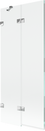 Mexen Lunar параван за вана 2-крилен ляв 80 x 150 cm, прозрачен, хром - 897-080-100-01-00-L