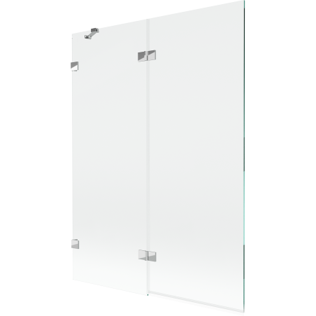 Mexen Lunar двукрилен ляв параван за вана 130 x 150 см, прозрачен, хром - 897-130-100-01-00-L