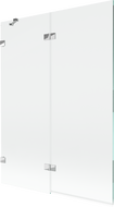 Mexen Lunar двукрилен ляв параван за вана 130 x 150 см, прозрачен, хром - 897-130-100-01-00-L