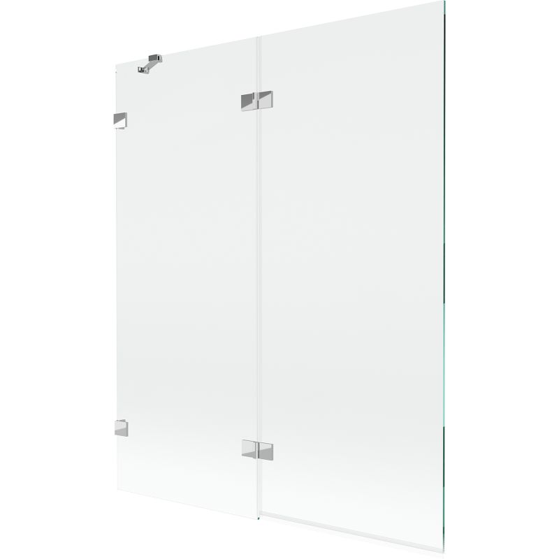 Mexen Lunar двукрилен ляв параван за вана 140 x 150 см, прозрачен, хром - 897-140-100-01-00-L