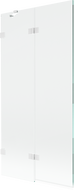 Mexen Lunar параван за вана 2-крилен ляв 90 x 150 см, прозрачен, бял - 897-090-100-20-00-L