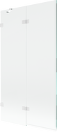 Mexen Lunar параван за вана 2-крилен, ляв 100 x 150 см, прозрачен, бял - 897-100-100-20-00-L