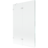 Mexen Lunar двукрилен ляв душ параван 110 x 150 см, прозрачен, бял - 897-110-100-20-00-L