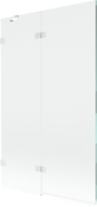 Mexen Lunar двукрилен ляв душ параван 110 x 150 см, прозрачен, бял - 897-110-100-20-00-L