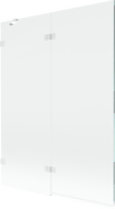 Mexen Lunar параван за баня с 2 крила, ляв, 130 x 150 см, прозрачен, бял - 897-130-100-20-00-L