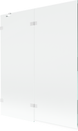 Mexen Lunar двукрилен ляв параван за вана 140 x 150 cm, прозрачен, бял - 897-140-100-20-00-L