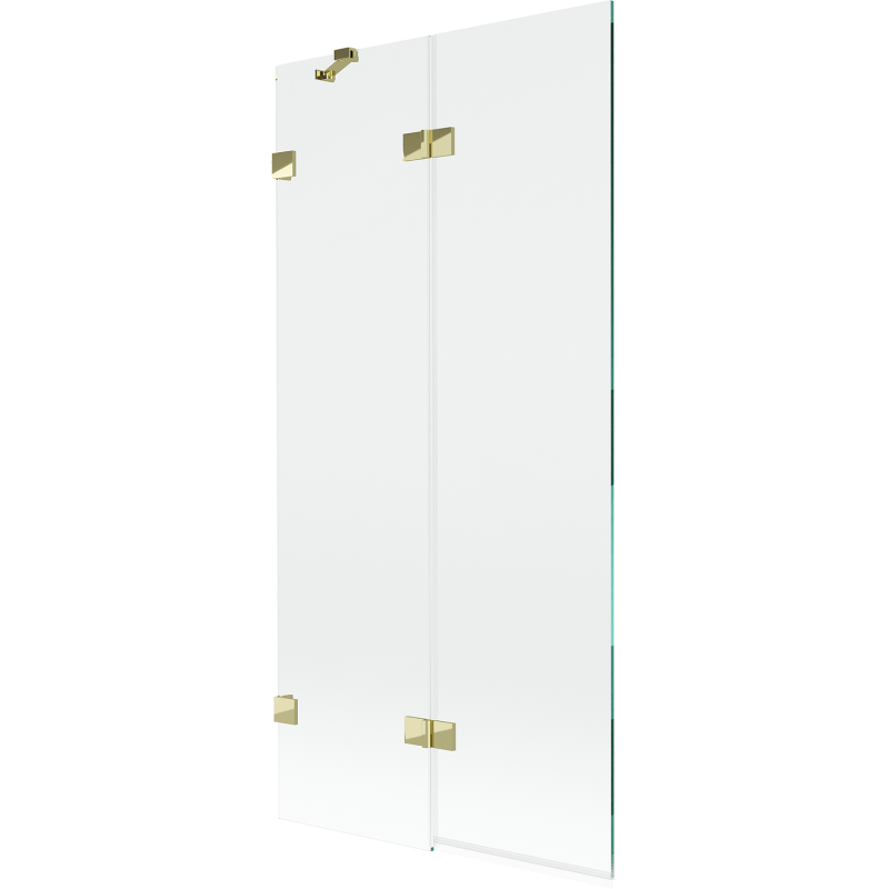 Mexen Lunar двукрила лява вана преграда 90 x 150 см, прозрачна, златна - 897-090-100-50-00-L