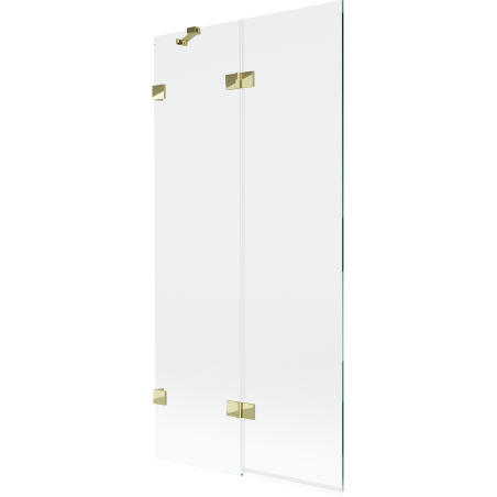 Mexen Lunar двукрила лява вана преграда 90 x 150 см, прозрачна, златна - 897-090-100-50-00-L
