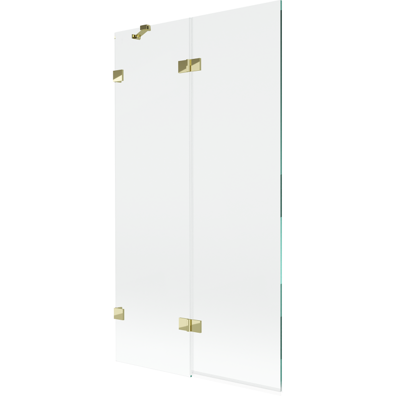 Mexen Lunar параван за вана двукрил ляв 100 x 150 cm, прозрачен, златен - 897-100-100-50-00-L