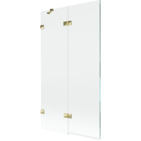 Mexen Lunar параван за вана двукрил ляв 100 x 150 cm, прозрачен, златен - 897-100-100-50-00-L