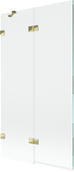 Mexen Lunar параван за вана двукрил ляв 100 x 150 cm, прозрачен, златен - 897-100-100-50-00-L