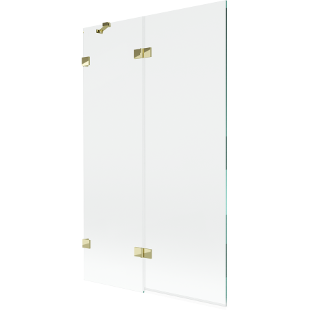 Mexen Lunar преграда за вана 2-крилата лява 110 x 150 cm, прозрачна, златна - 897-110-100-50-00-L