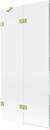 Mexen Lunar параван за вана, двукрилен ляв 90 x 150 см, прозрачен, златист мат - 897-090-100-55-00-L
