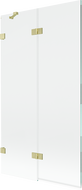 Mexen Lunar двукрилен ляв параван за вана 100 x 150 см, прозрачен, златен матиран - 897-100-100-55-00-L