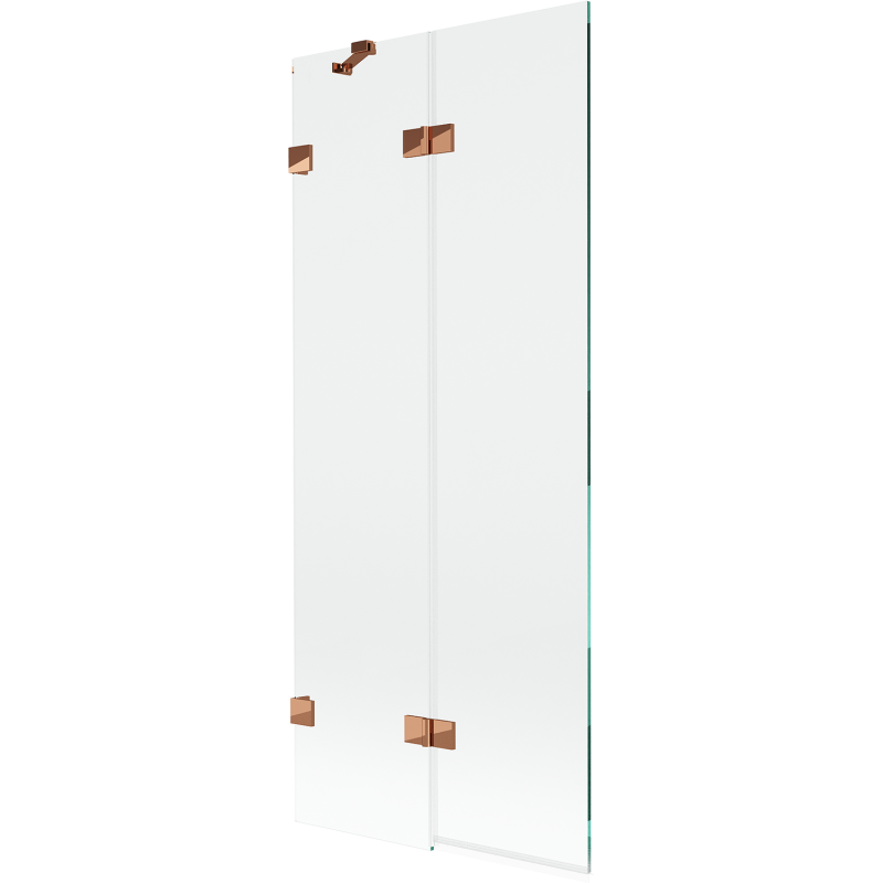 Mexen Lunar двукрилен ляв душ параван 80 x 150 см, прозрачен, розово злато - 897-080-100-60-00-L