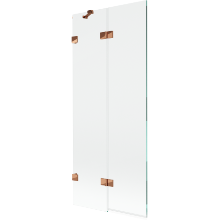 Mexen Lunar двукрилен ляв душ параван 80 x 150 см, прозрачен, розово злато - 897-080-100-60-00-L