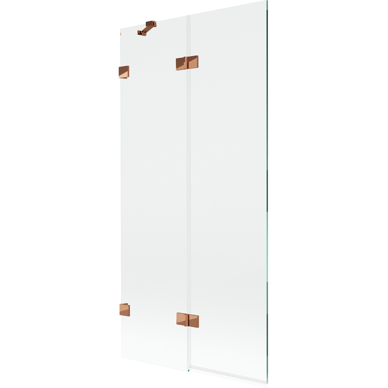 Mexen Lunar параван за вана с две крила ляв 90 x 150 см, прозрачен, розово злато - 897-090-100-60-00-L