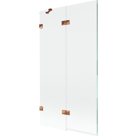 Mexen Lunar двукрил параван за вана ляв 100 x 150 см, прозрачeн, розово злато - 897-100-100-60-00-L