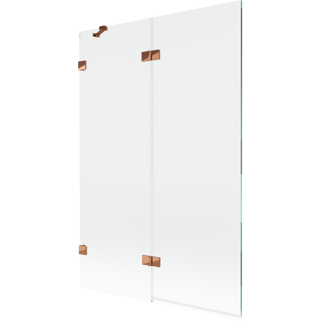 Mexen Lunar параван за вана 2-крила лява 120 x 150 см, прозрачно, розово злато - 897-120-100-60-00-L