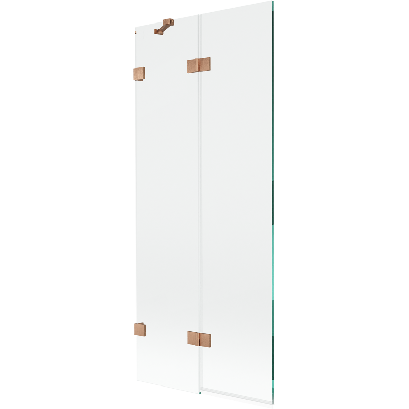 Mexen Lunar двукрила лява вана параван 80 x 150 cm, прозрачна, матирана мед - 897-080-100-65-00-L