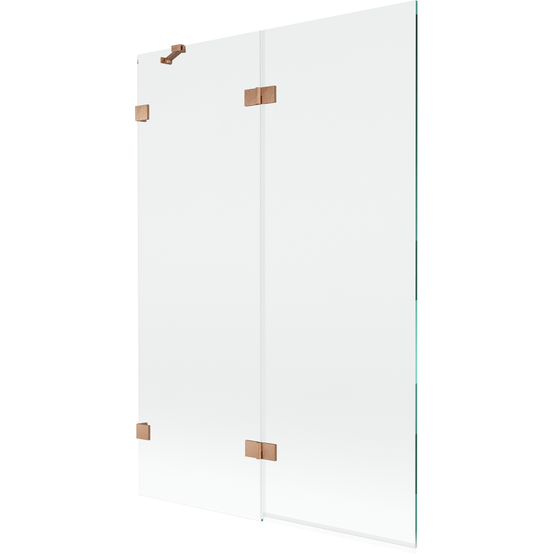 Mexen Lunar параван за вана двукрилен ляв 120 x 150 см, прозрачен, матиран мед - 897-120-100-65-00-L