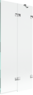 Mexen Lunar двукрилен параван за вана, десен, 80 x 150 см, прозрачен, хром - 897-080-100-01-00-P