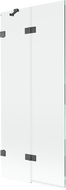 Mexen Lunar двукрилен ляв параван за вана 80 x 150 cm, прозрачен, четка сив пистолет - 897-080-100-66-00-L