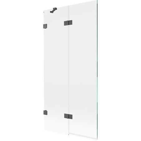 Mexen Lunar душ параван 2-крилен ляв 90 x 150 cm, прозрачен, гън сив четкан - 897-090-100-66-00-L