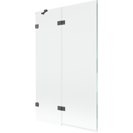 Mexen Lunar параван за вана 2-крилен ляв 110 x 150 см, прозрачен, четка сив металик - 897-110-100-66-00-L