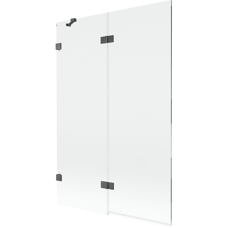 Mexen Lunar параван за вана 2-крилен ляв 120 x 150 cm, прозрачен, четка сив металик - 897-120-100-66-00-L