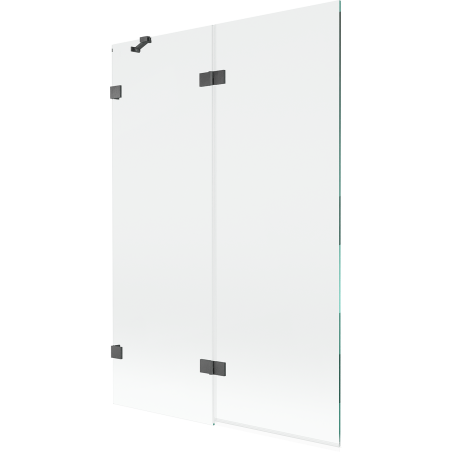 Mexen Lunar параван за вана 2-крилен ляв 120 x 150 cm, прозрачен, четка сив металик - 897-120-100-66-00-L