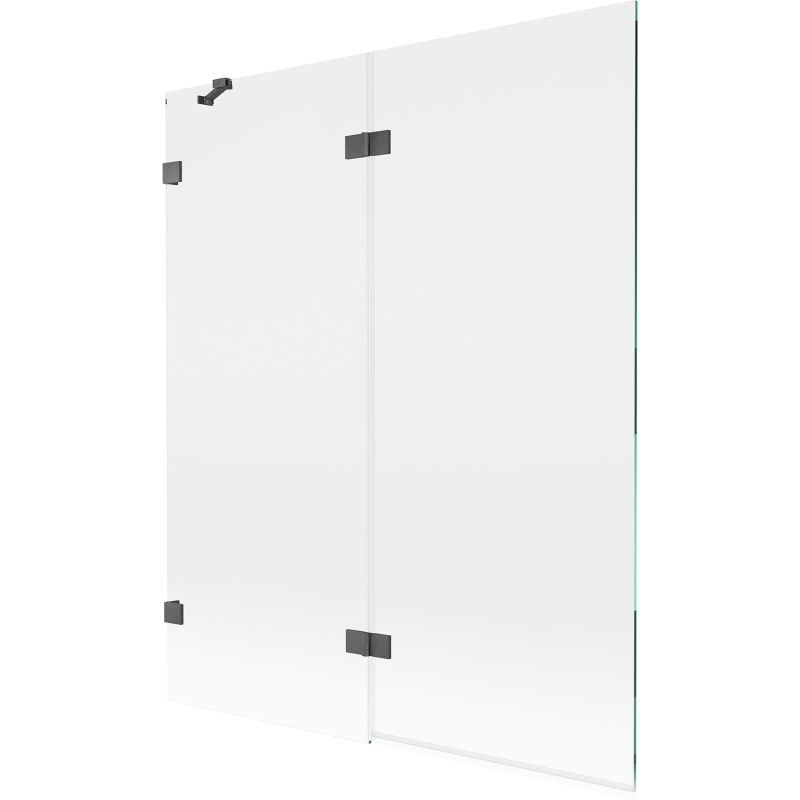 Mexen Lunar душ параван 2-крилен ляв 140 x 150 см, прозрачен, четка гън сив - 897-140-100-66-00-L