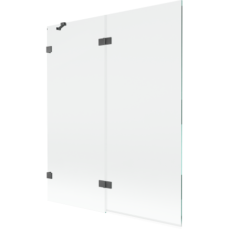 Mexen Lunar душ параван 2-крилен ляв 140 x 150 см, прозрачен, четка гън сив - 897-140-100-66-00-L