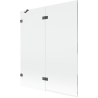 Mexen Lunar душ параван 2-крилен ляв 140 x 150 см, прозрачен, четка гън сив - 897-140-100-66-00-L
