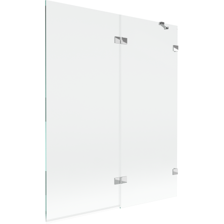 Mexen Lunar параван за вана, двукрил, десен 140 x 150 см, прозрачен, хром - 897-140-100-01-00-P