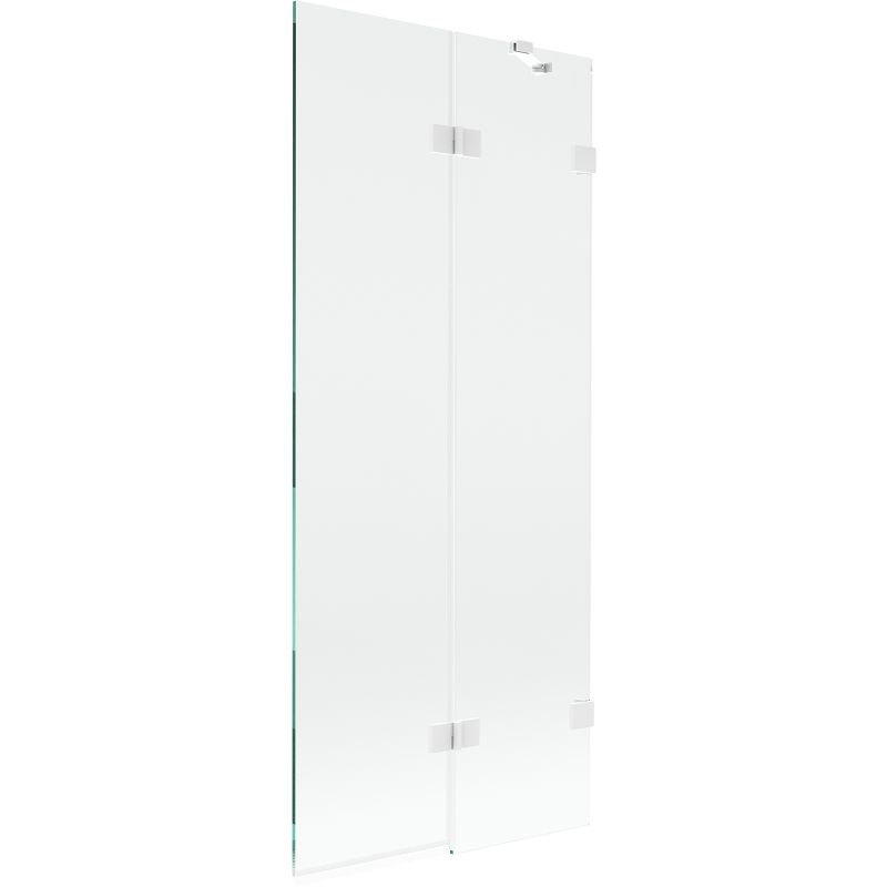 Mexen Lunar двукрилен параван за вана, десен, 80 x 150 см, прозрачен, бял - 897-080-100-20-00-P