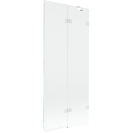Mexen Lunar двукрилен параван за вана, десен, 80 x 150 см, прозрачен, бял - 897-080-100-20-00-P