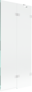 Mexen Lunar двукрилен параван за вана, десен, 80 x 150 см, прозрачен, бял - 897-080-100-20-00-P