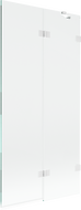 Mexen Lunar параван за вана 2-крилен десен 90 x 150 см, прозрачен, бял - 897-090-100-20-00-P