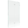 Mexen Lunar Душ параван 2-крилен, десен 100 x 150 см, прозрачен, бял - 897-100-100-20-00-P