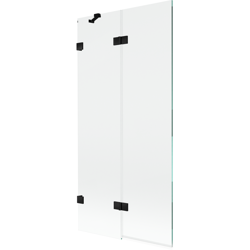Mexen Lunar двукрилен ляв параван за вана 90 x 150 см, прозрачен, черен - 897-090-100-70-00-L