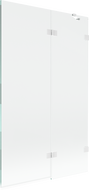 Mexen Lunar параван за вана, 2-крилен, десен 110 x 150 см, прозрачен, бял - 897-110-100-20-00-P