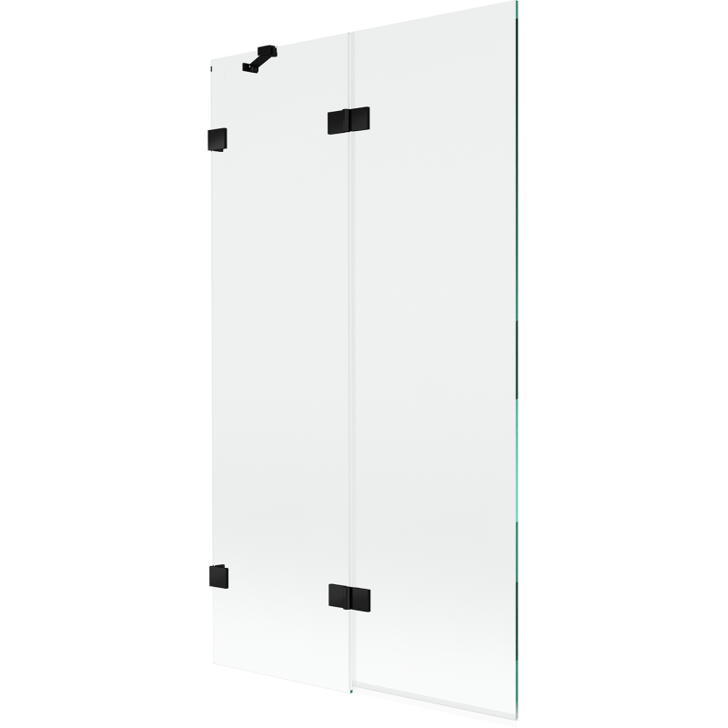 Mexen Lunar двоен ляв параван за вана 100 x 150 см, прозрачен, черен - 897-100-100-70-00-L