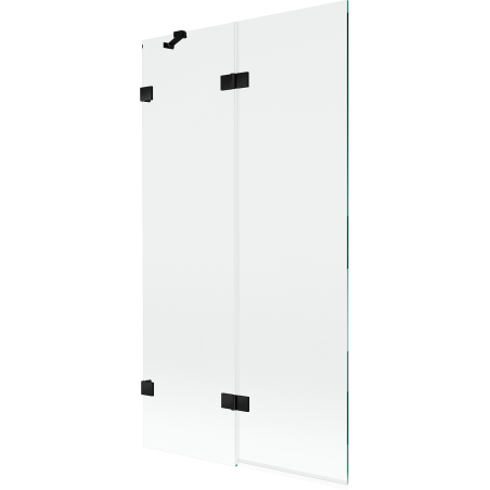 Mexen Lunar двоен ляв параван за вана 100 x 150 см, прозрачен, черен - 897-100-100-70-00-L