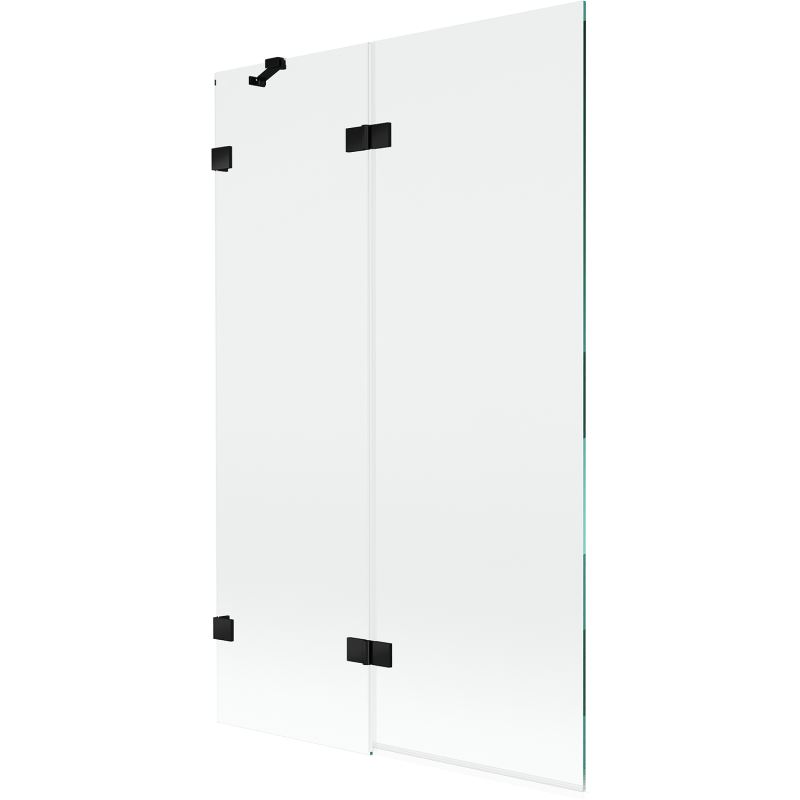 Mexen Lunar параван за вана 2-крилен ляв 110 x 150 см, прозрачен, черен - 897-110-100-70-00-L